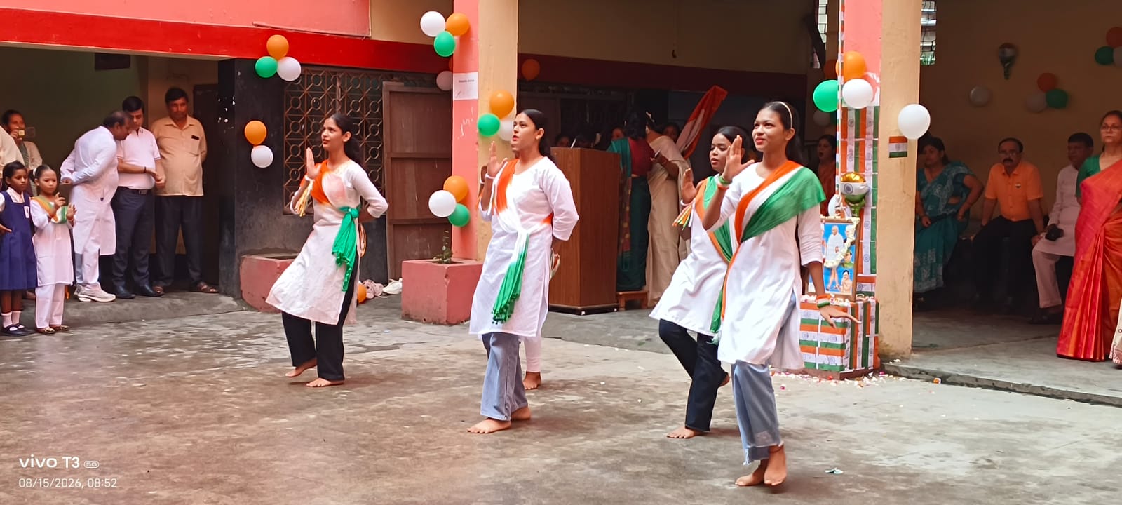 Students performing at a school celebration