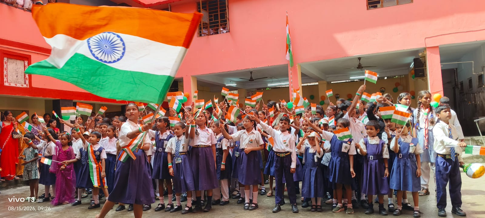 Students with National Flag